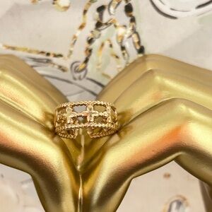 Stainless steel gold plated ring